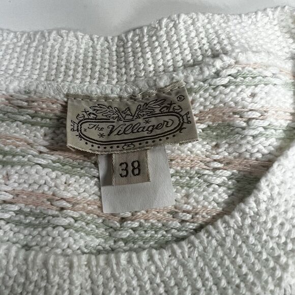 The Villager Women's XL 38 kawaii Knit cottage core swan Sweater Vest - Picture 3 of 9